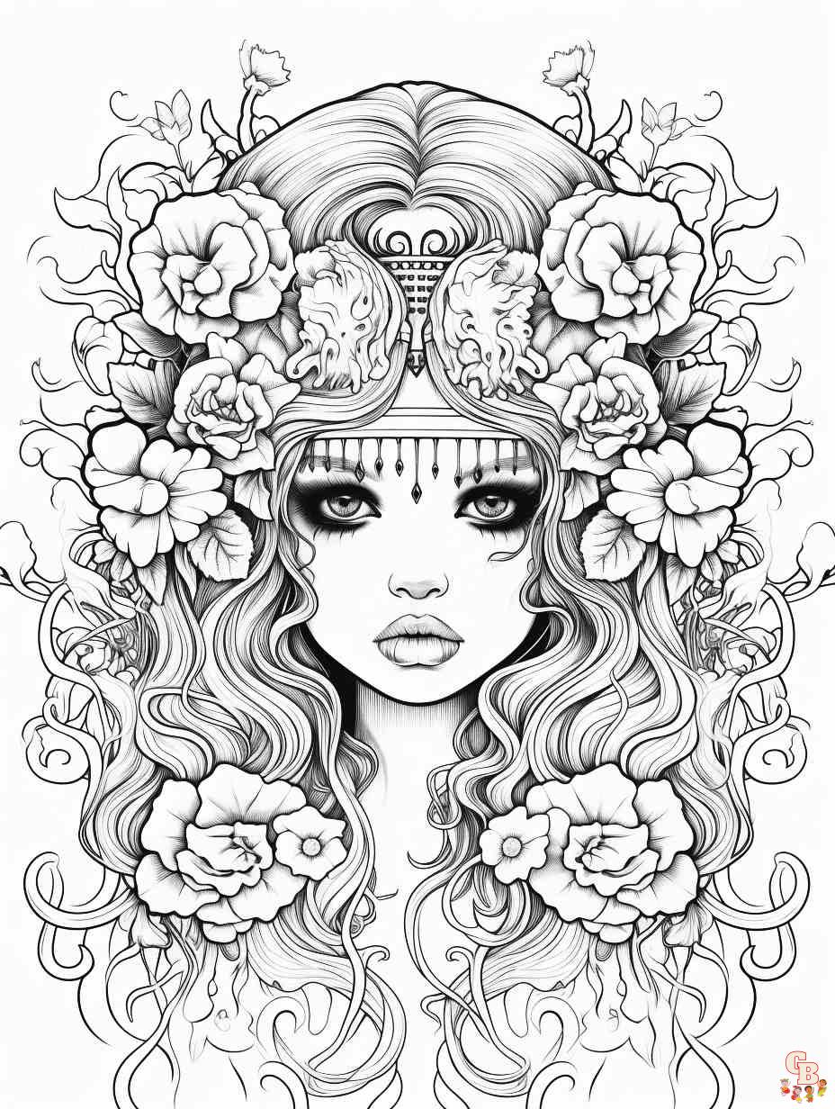 Printablegothic coloring pages free for kids and adults