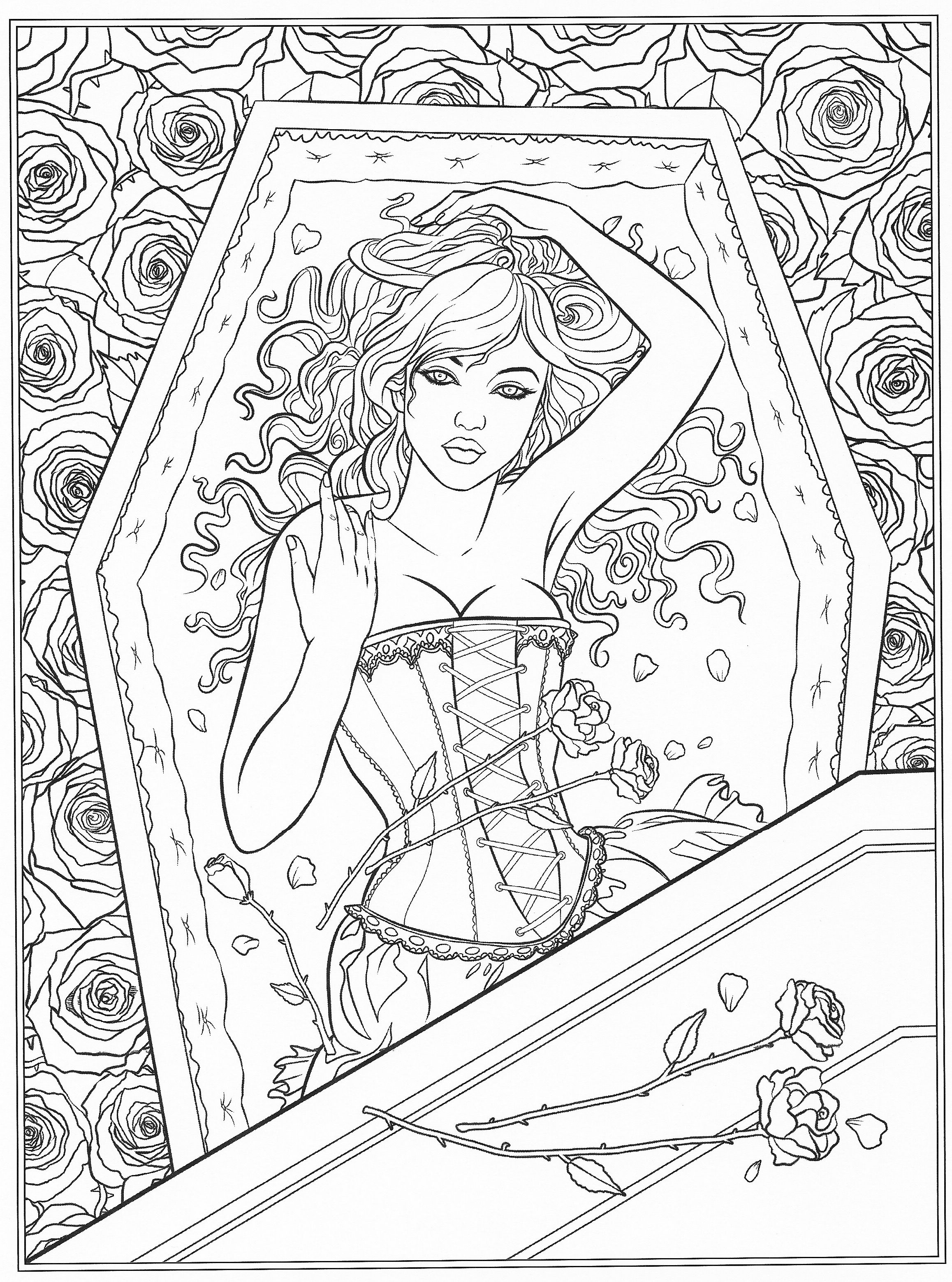 Gothic coloring page fairy coloring pages fairy coloring coloring books