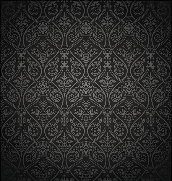 Seamless gothic damask pattern stock illustration