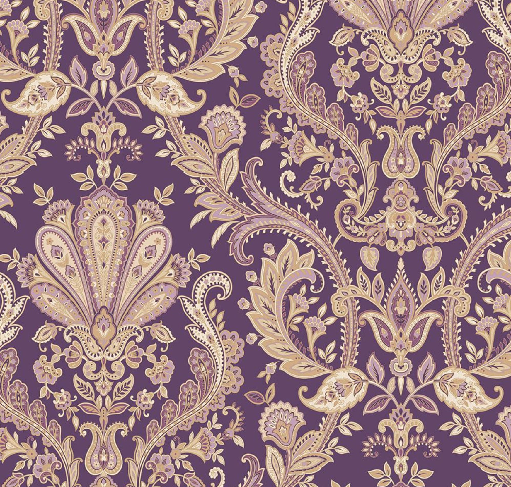 Ornate baroque damask wallpaper purple victorian gothic