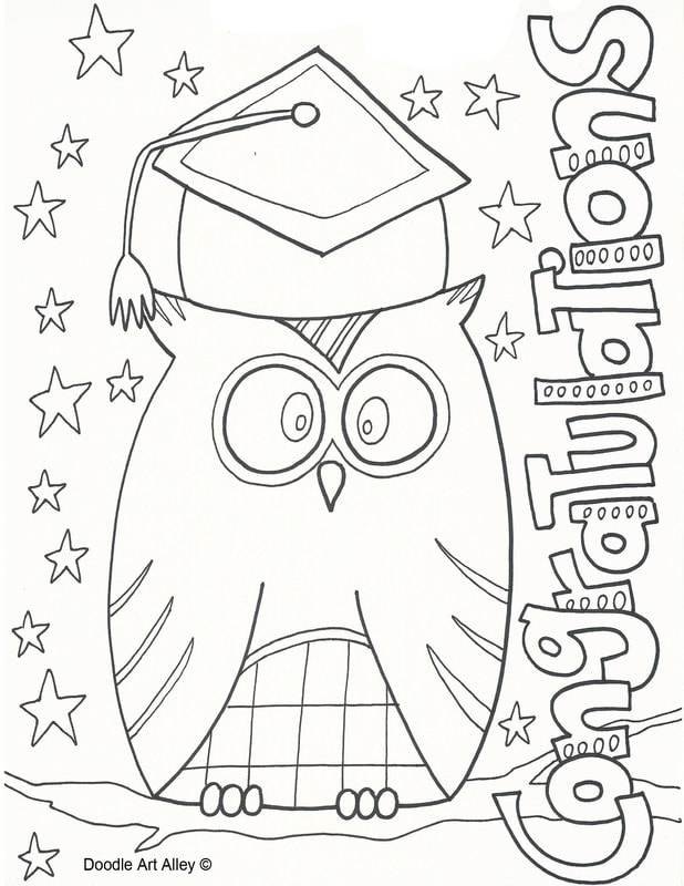 Graduation coloring pages and printables