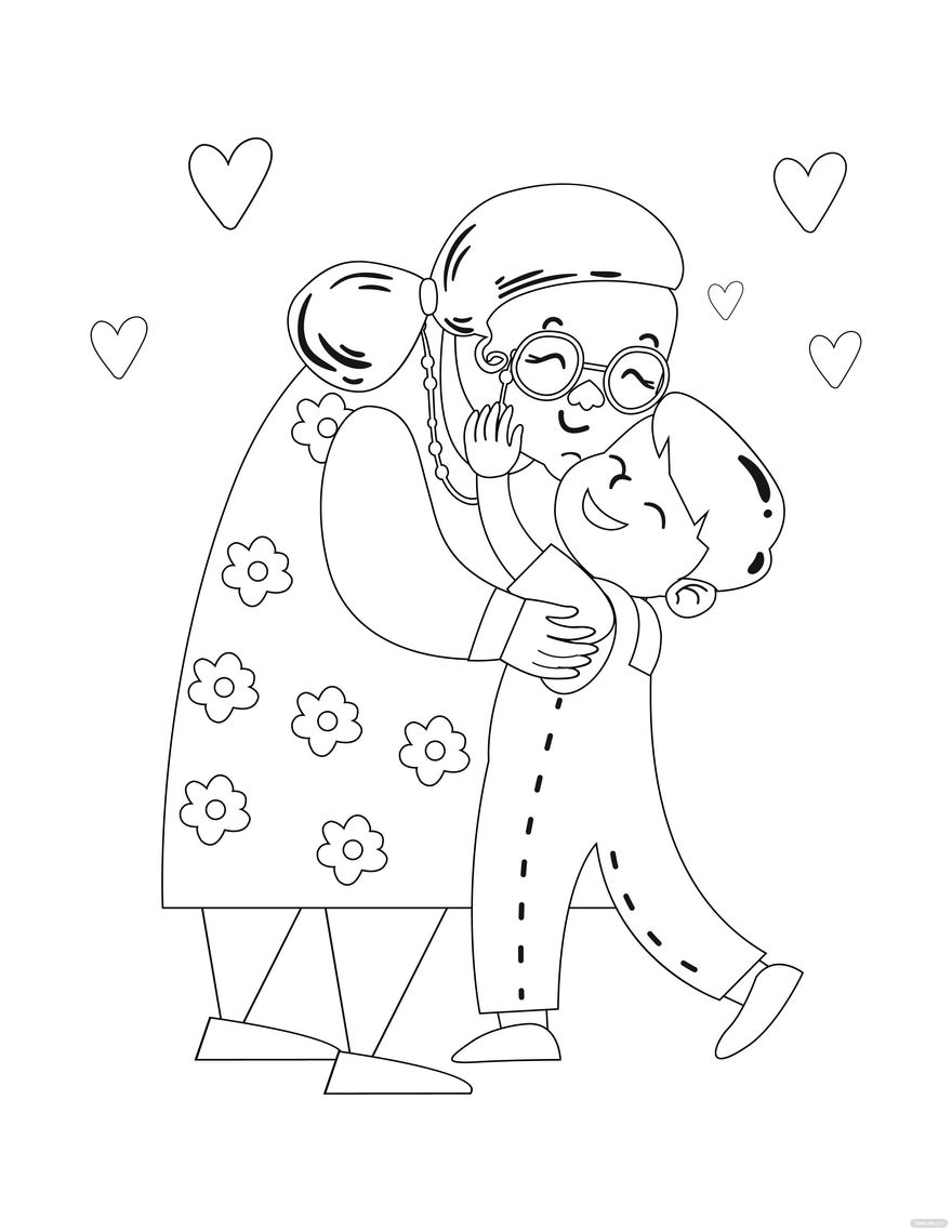 Free mothers day coloring page for grandma