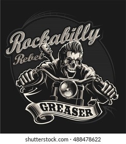 Greaser skull images stock photos vectors