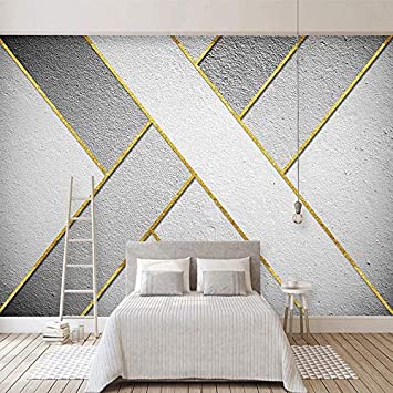 Xhxi creative minimalist white grey geometric goln lines art print large poster wall coration for home wall coration photo wallpaper d wallpaper effect non