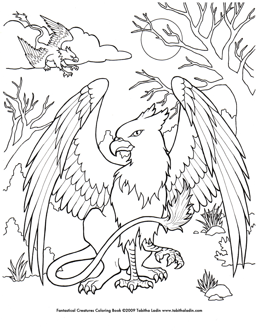 Griffin coloring page by equustenebriss on