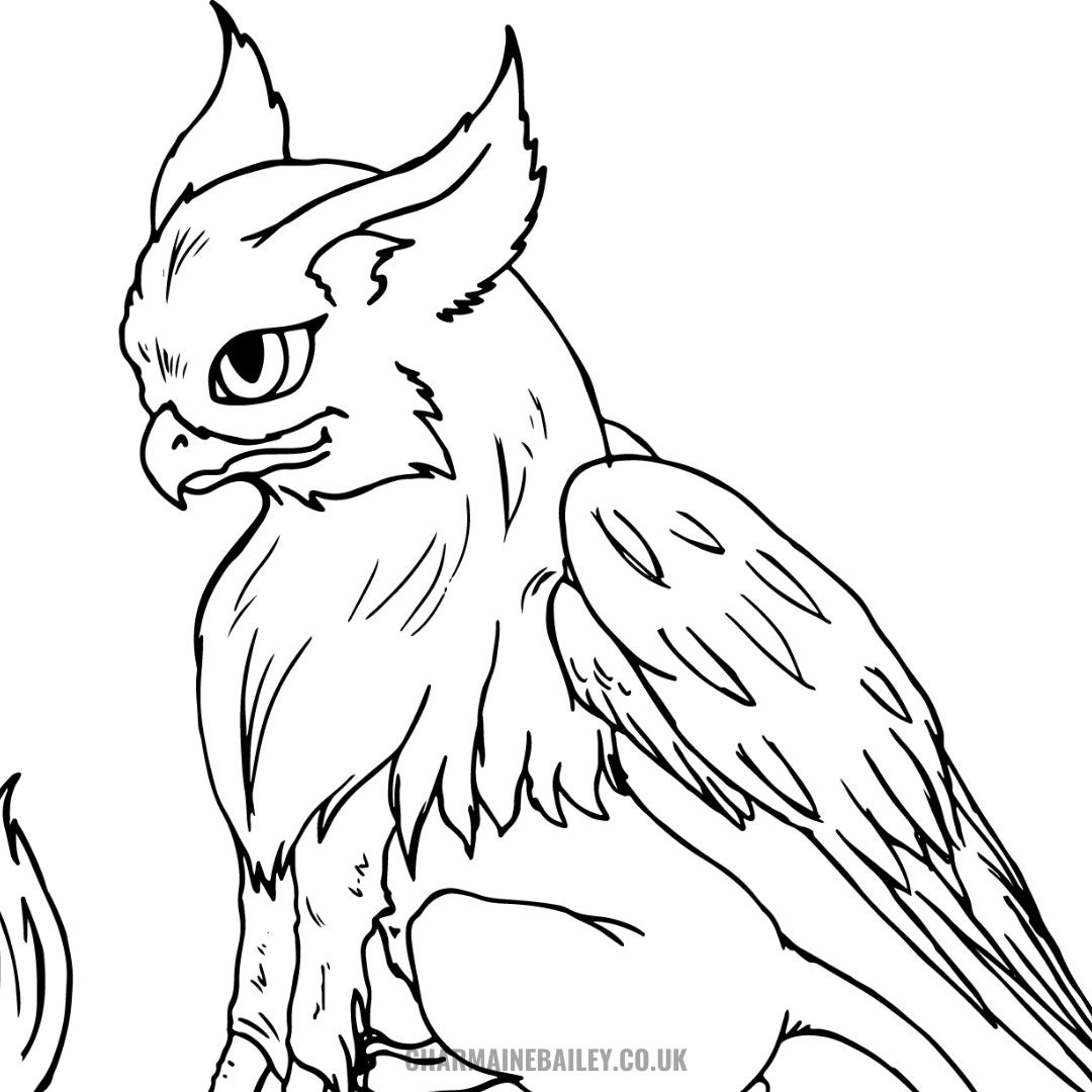 Cute griffin colouring page for all ages