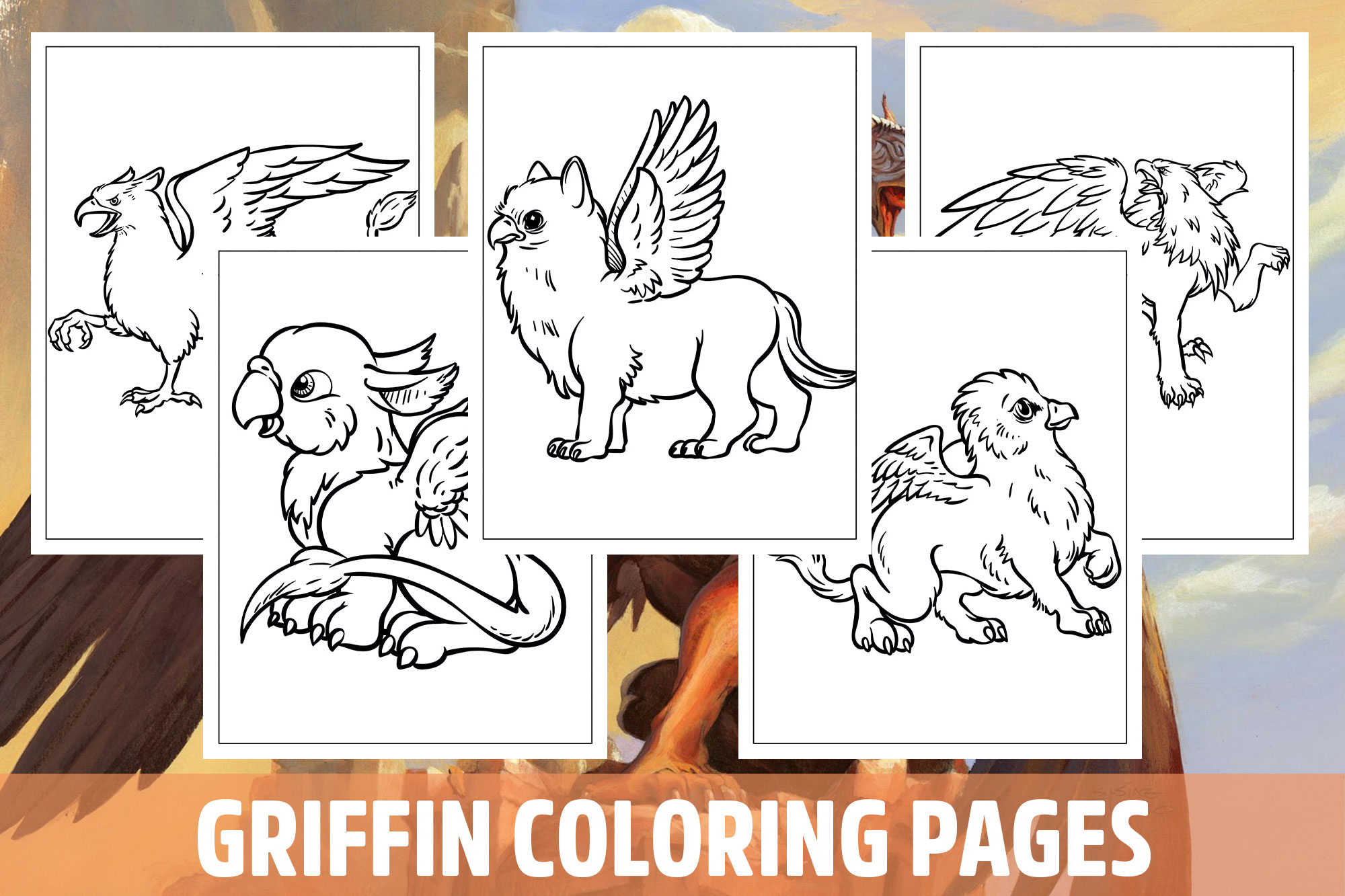 Griffin coloring pages for kids girls boys teens birthday school activity made by teachers