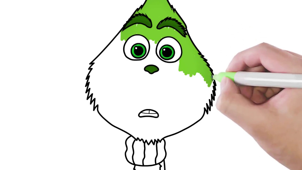 How to draw baby grinch coloring pages for kids