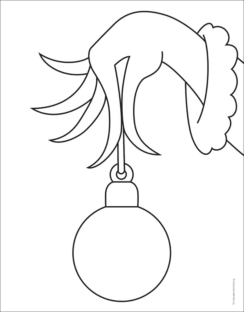Easy grinch hand drawing tutorial video grinch coloring page