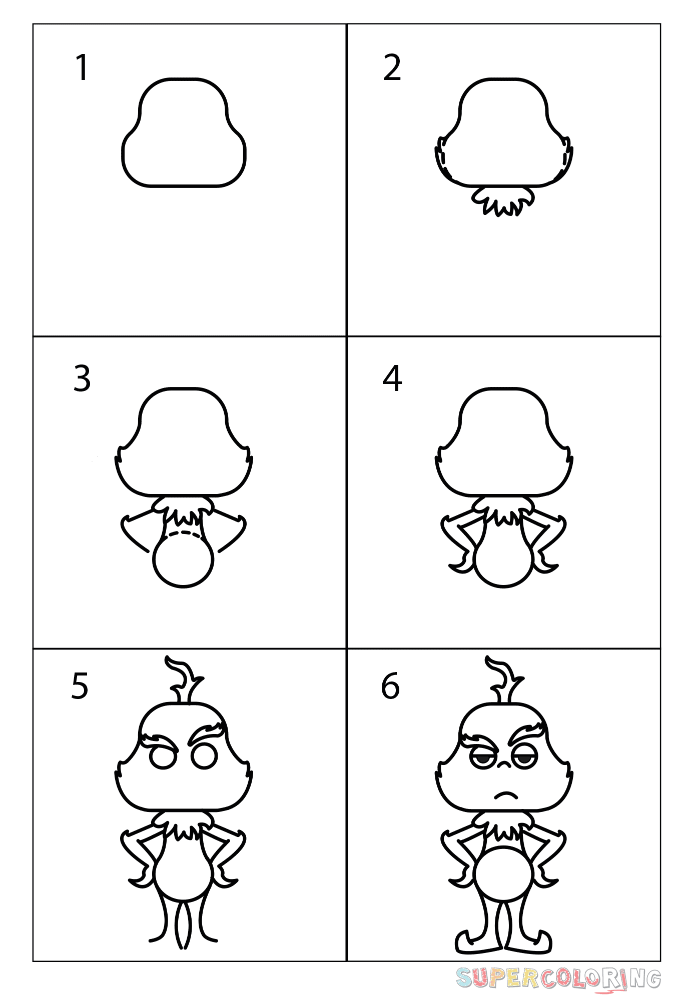 How to draw chibi grinch free printable puzzle games