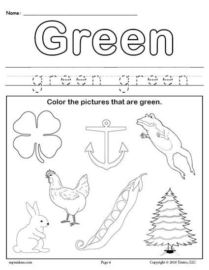 Color green worksheet color worksheets color worksheets for preschool coloring worksheets for kindergarten