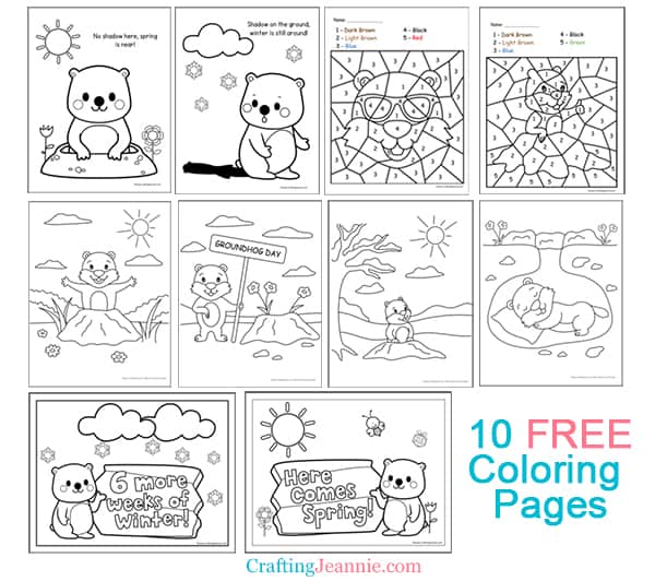 Groundhog coloring pages free printable