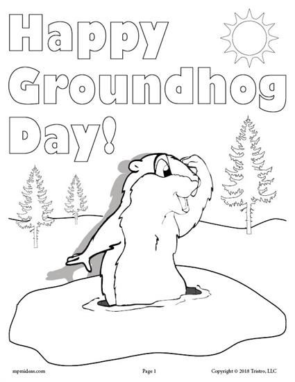 Printable groundhog day coloring page happy groundhog day groundhog day kindergarten groundhog day