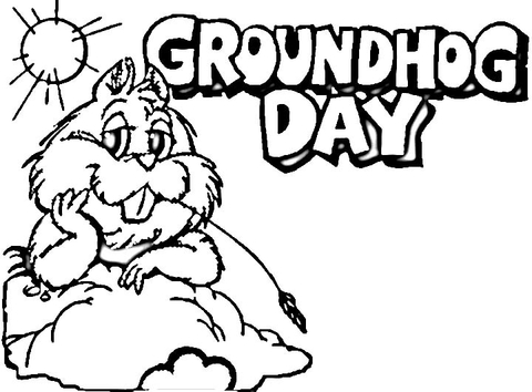 Groundhog day coloring page free printable coloring pages