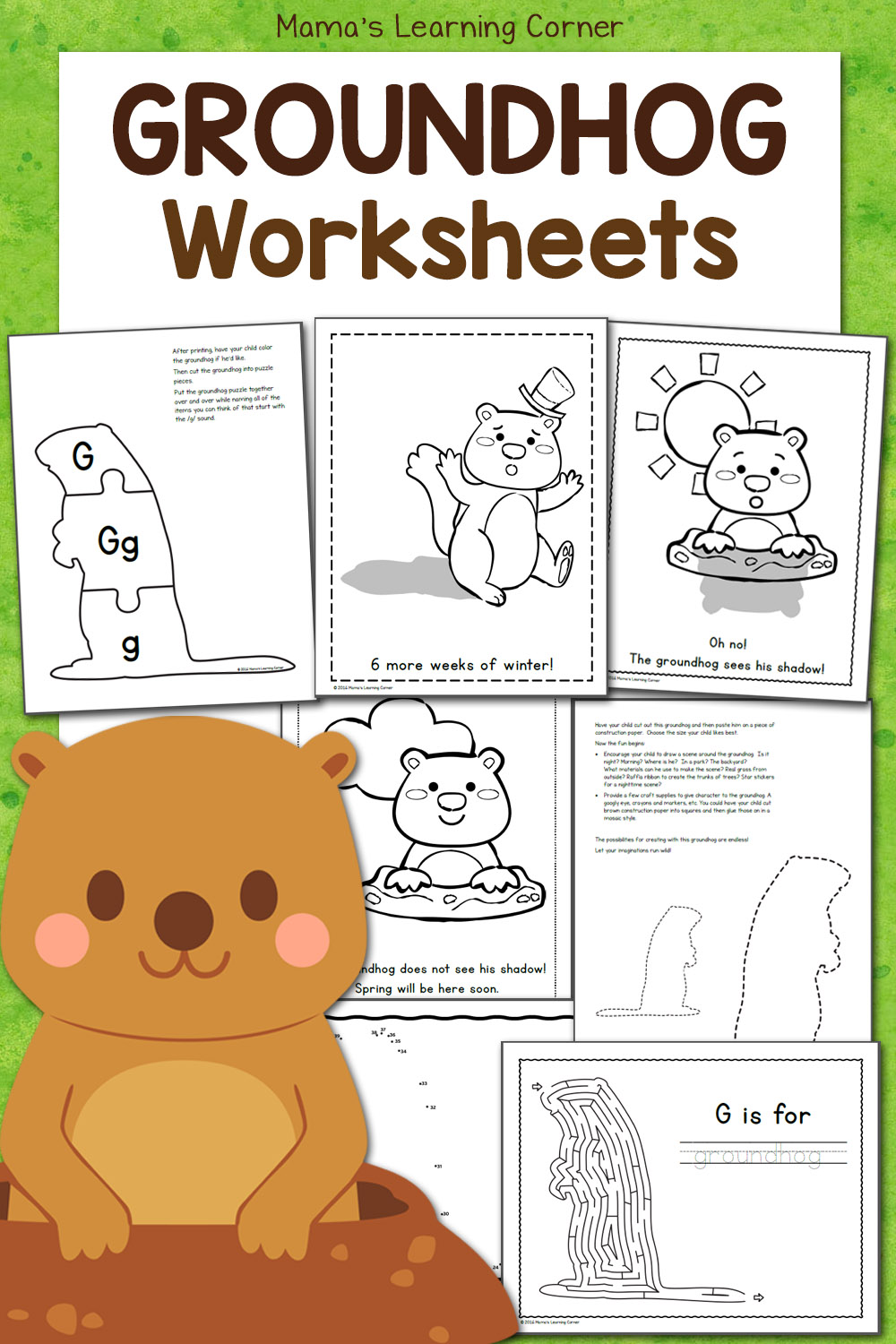 Free groundhog day worksheets