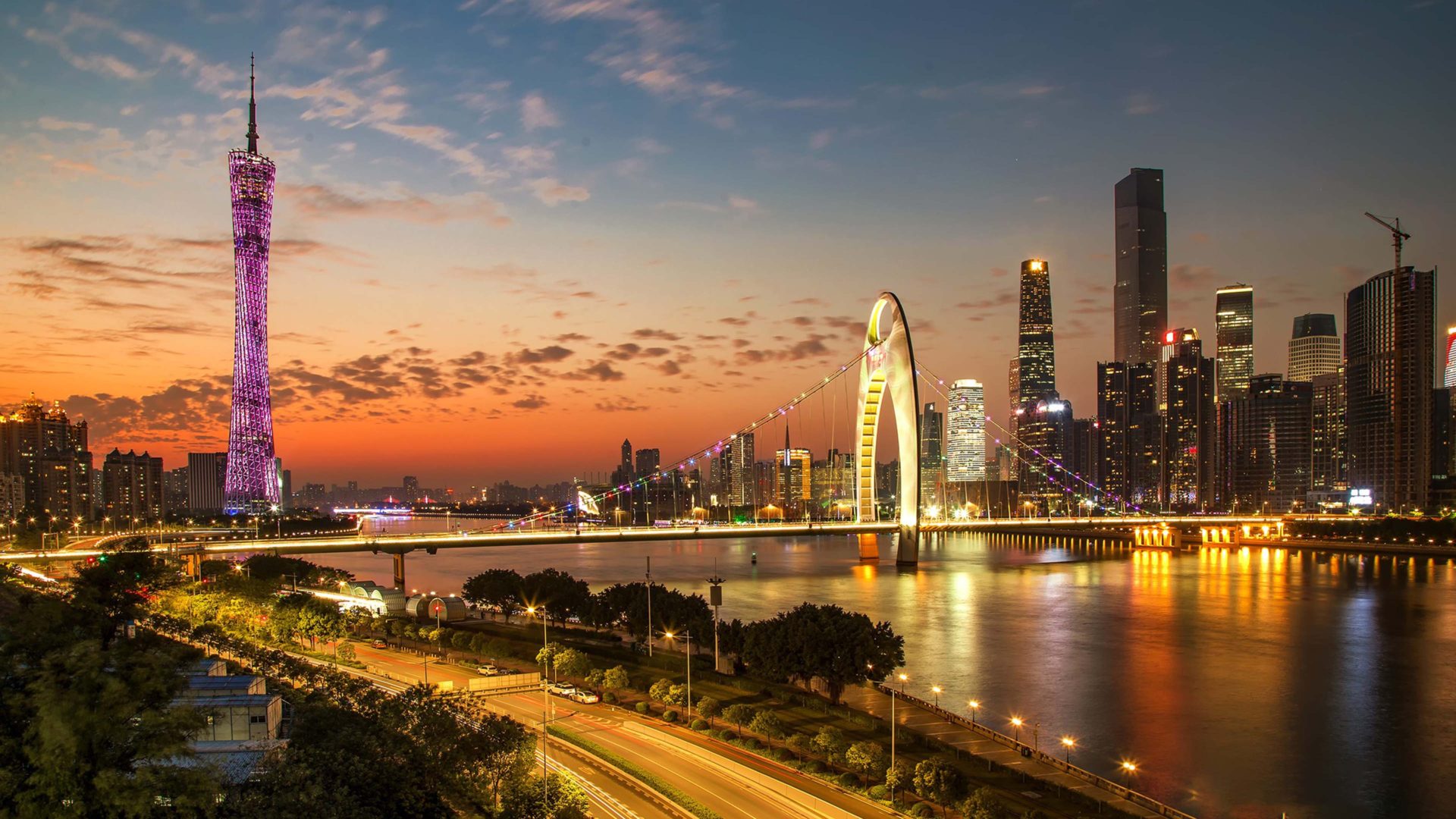City in china guangzhous at sunset cityscape pearl river k ultra hdk ultra hd wallpaper for desktop wallpaper for desktop
