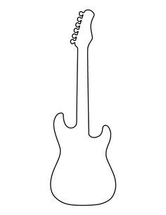 Printable electric guitar template guitar patterns guitar outline quilling patterns