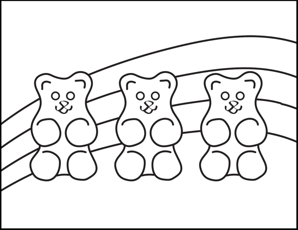 Gummy bear coloring page roaring spork