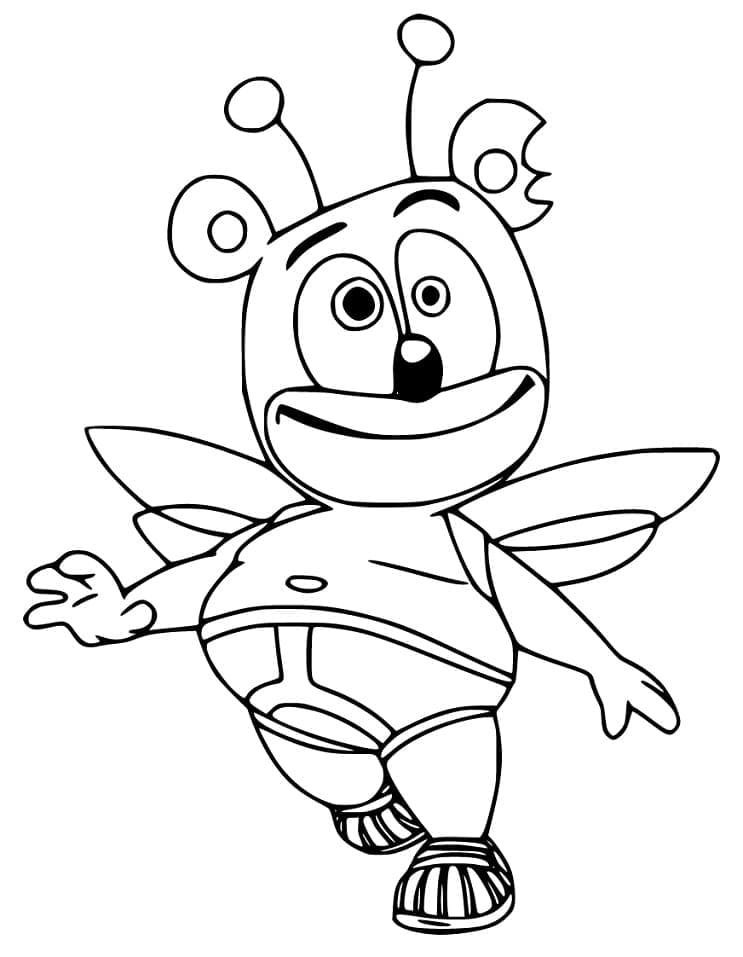 Cute gummy bear coloring page