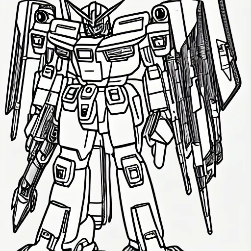 Gundam coloring sheet stable diffusion