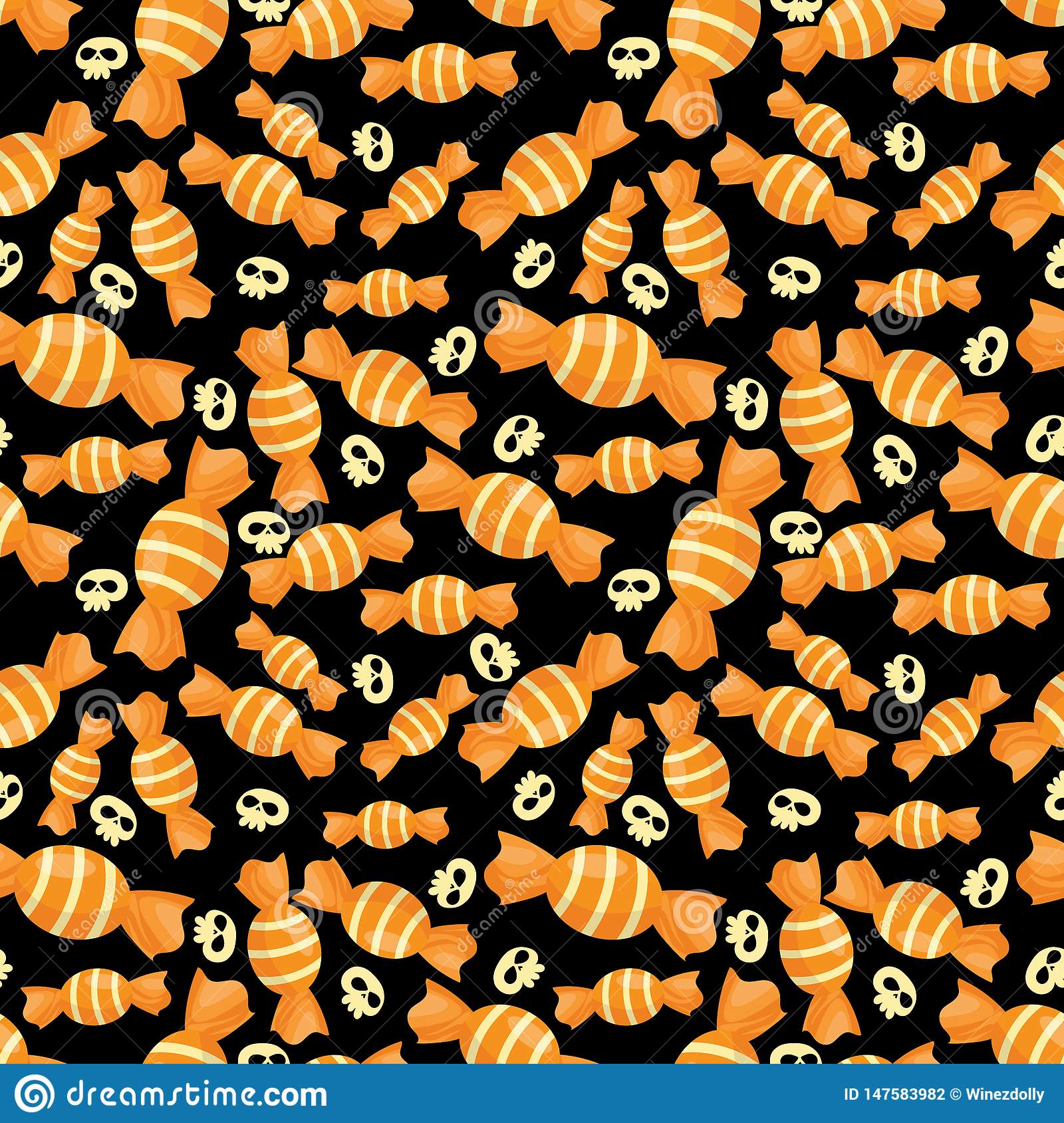 Cute halloween candy seamless pattern stock vector