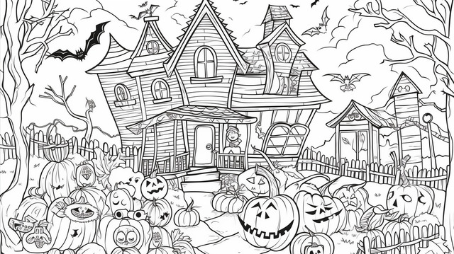 Halloween coloring page background images hd pictures and wallpaper for free download