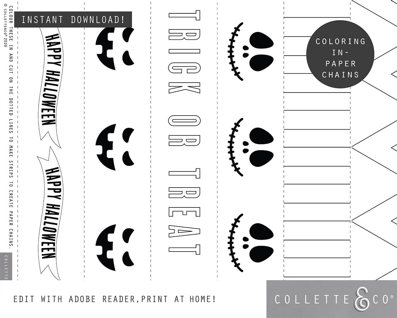 Halloween paper chains printable collette co