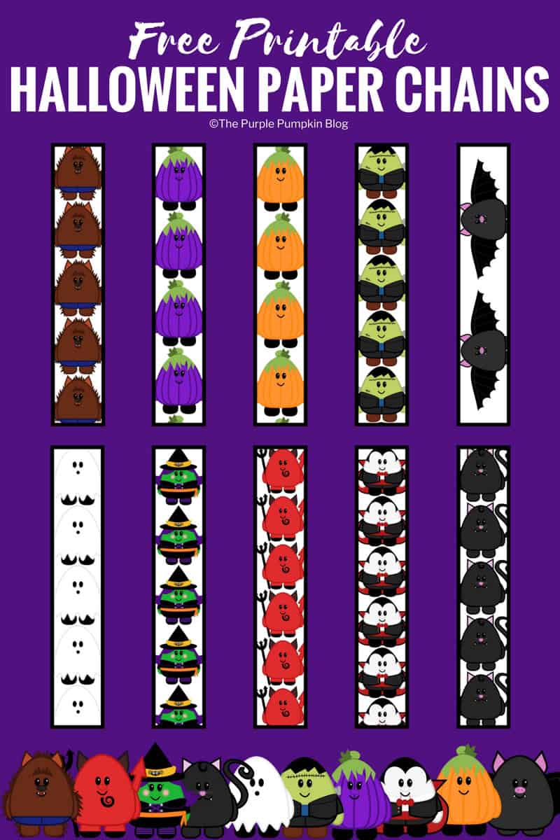 Free printable cute halloween paper chains