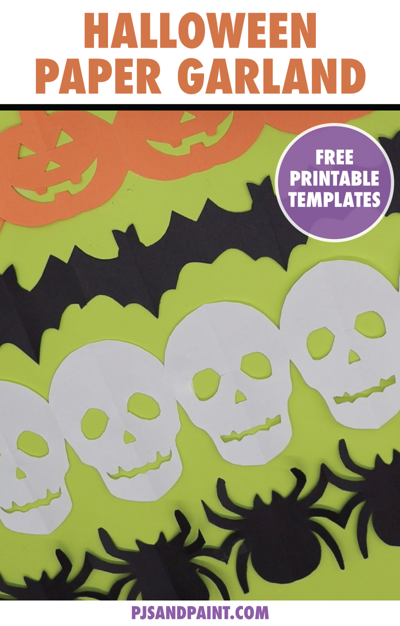 How to make halloween paper garland with free template