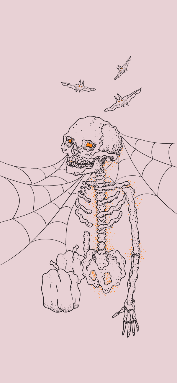 Halloween skeleton iphone wallpaper
