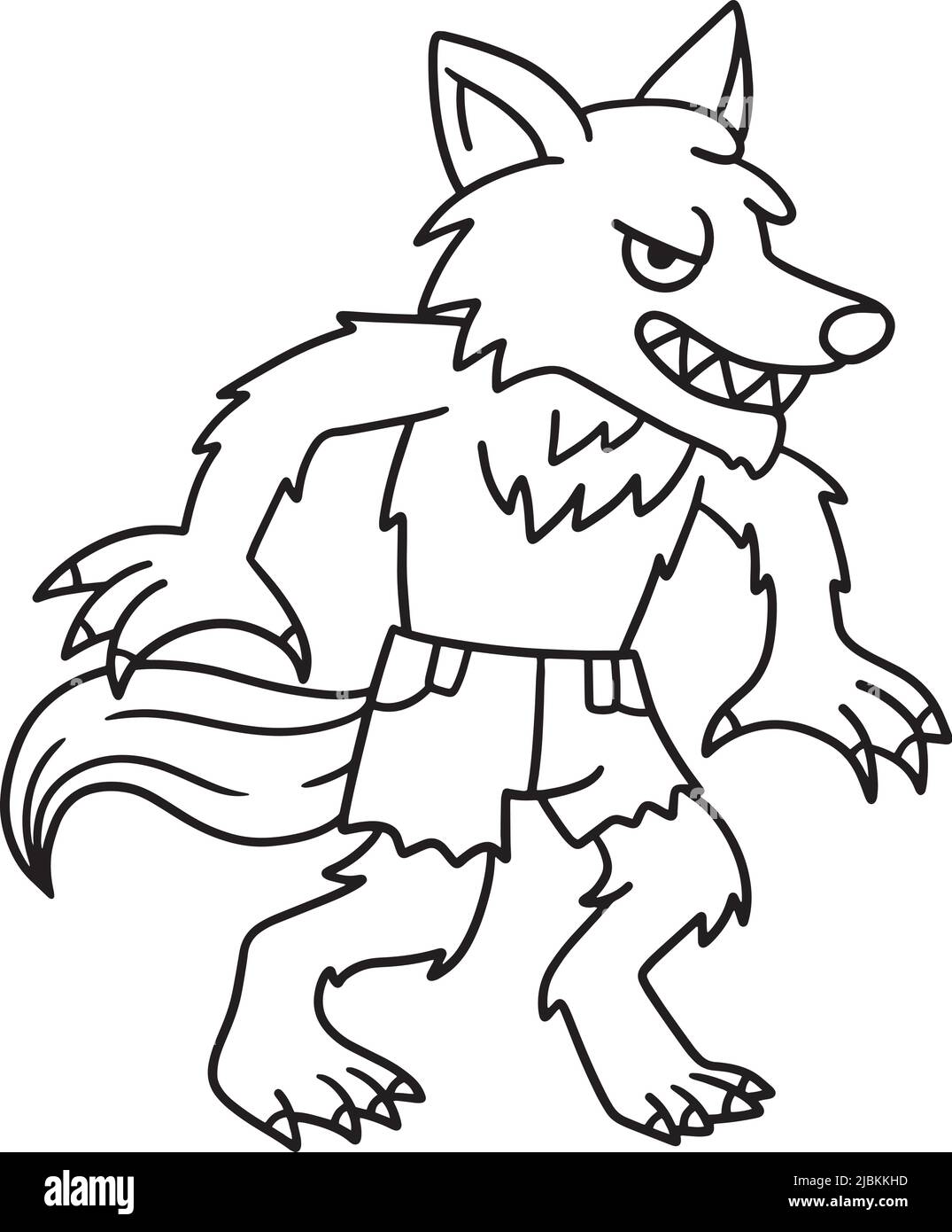 Werewolf halloween isolated coloring page stock vector image art