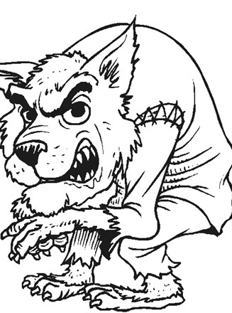 Werewolf coloring page all kids network