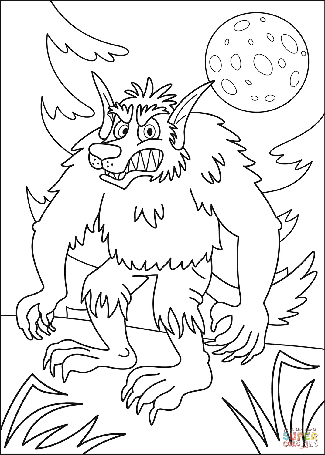 Werewolf coloring page free printable coloring pages
