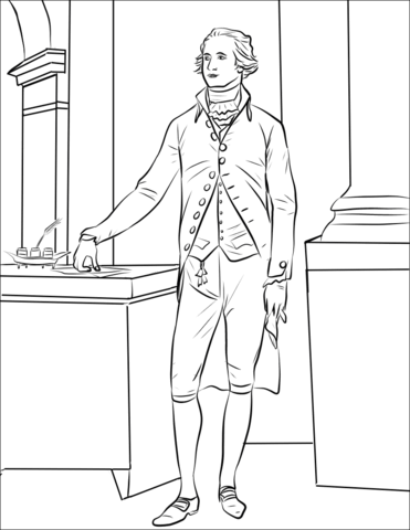 Alexander hamilton coloring page free printable coloring pages