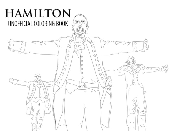 Hamilton coloring book printable download unofficial broadway musical quarantine activity instant download