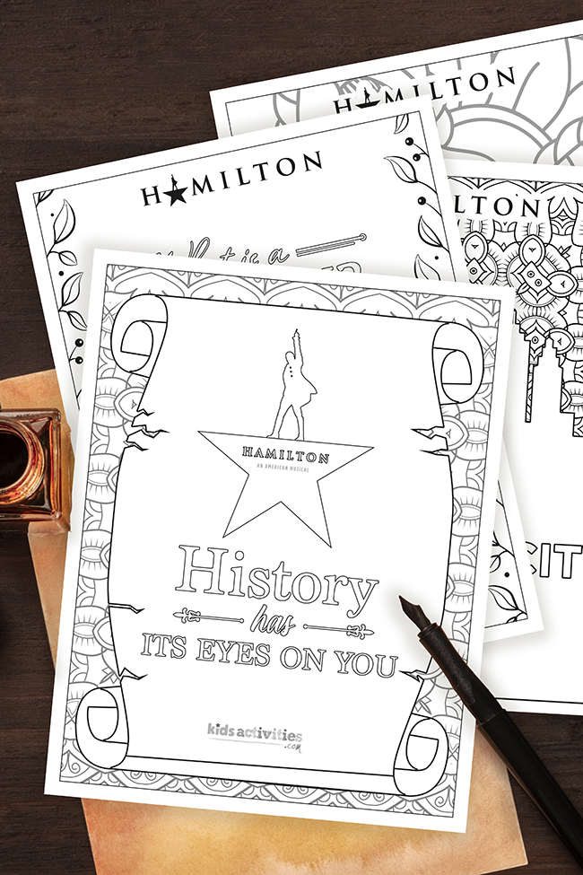Free printable hamilton coloring pages kids activities blog