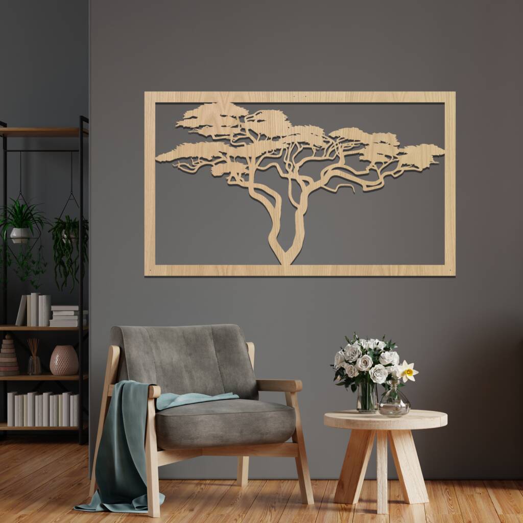 African tree wall hanging art wooden home room decor by duke craft