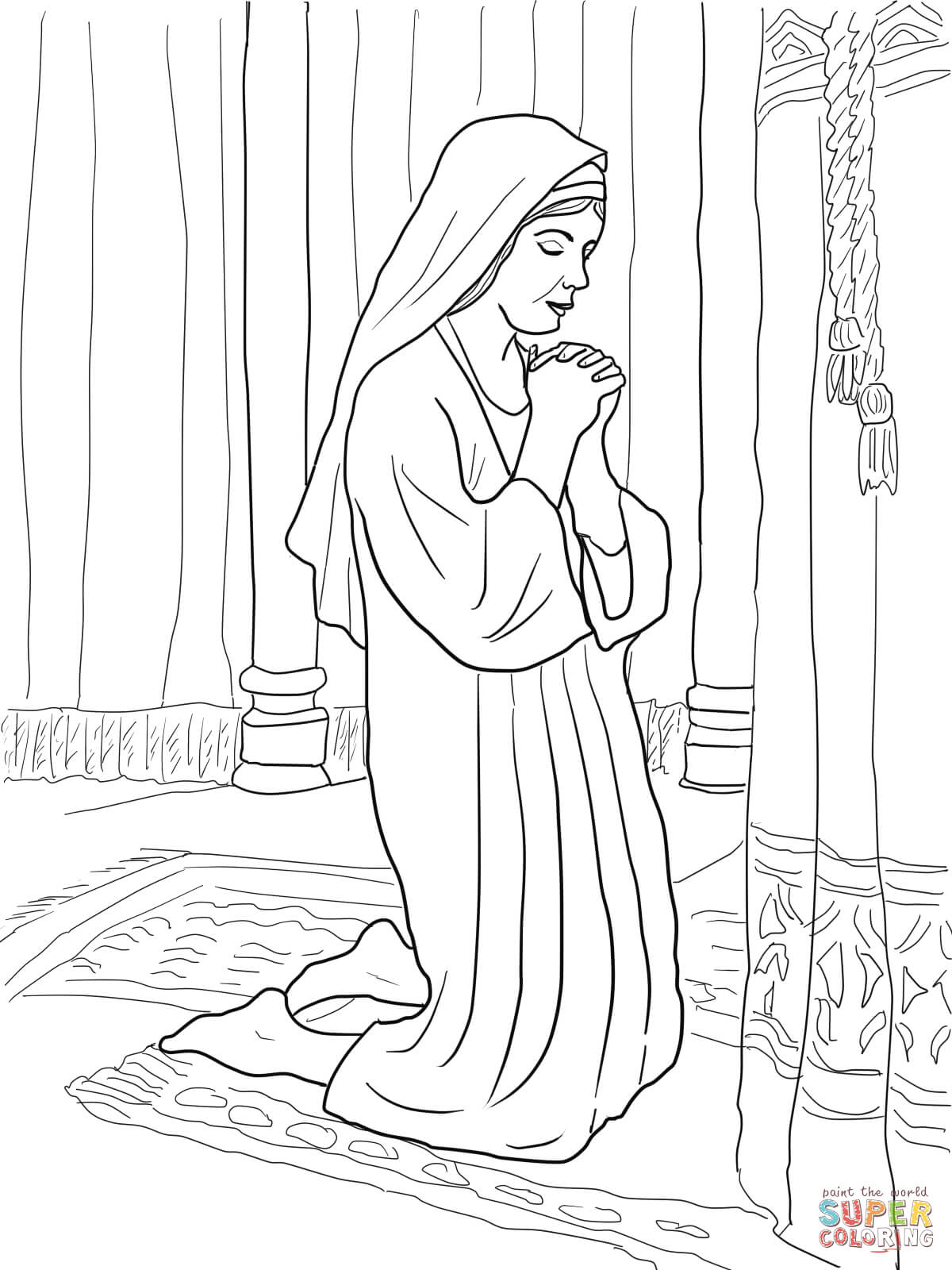 Hannah prays for a son coloring page free printable coloring pages