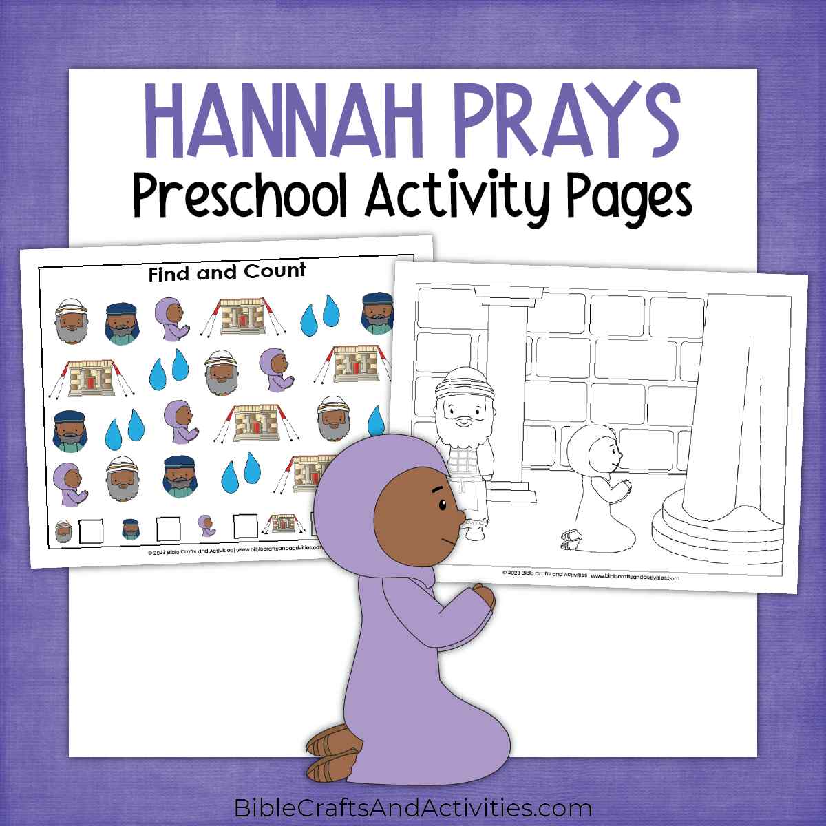 Hannah prays for samuel preschool activity pages