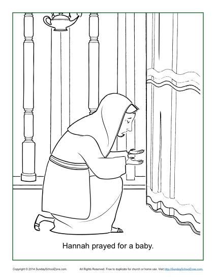 Hannah prayed for a baby coloring page