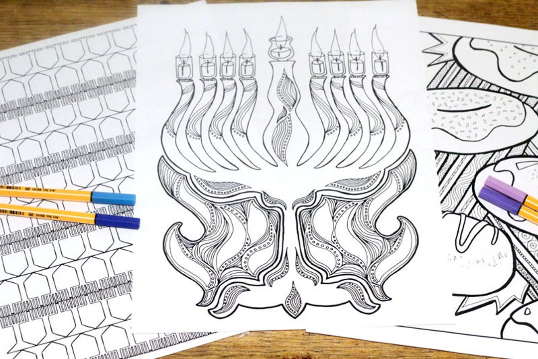 Hanukkah coloring pages for adults printable chanukah colouring for grown
