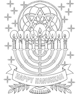 Hanukkah free coloring pages