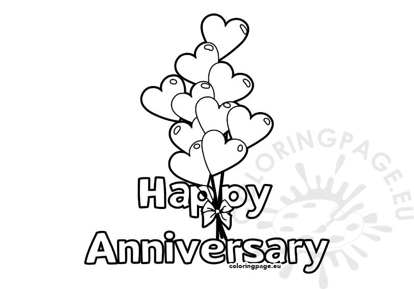 Happy anniversary coloring page coloring page