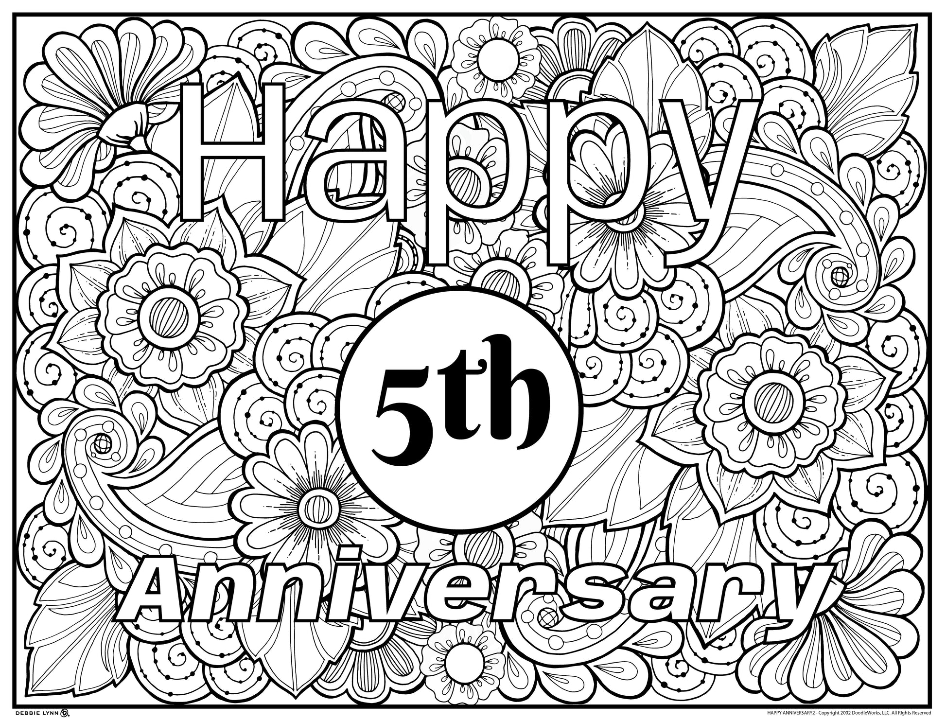 Anniversary flowers personalized giant coloring poster x â debbie lynn