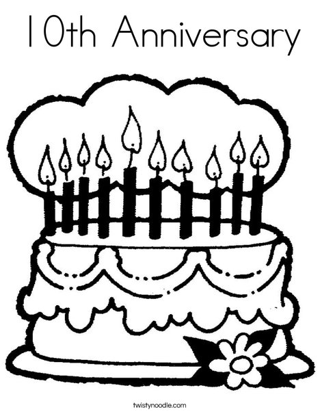 Th anniversary coloring page