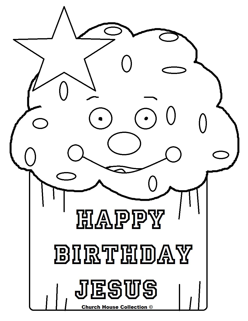 Church house collection blog happy birthday jesus cupcake coloring page