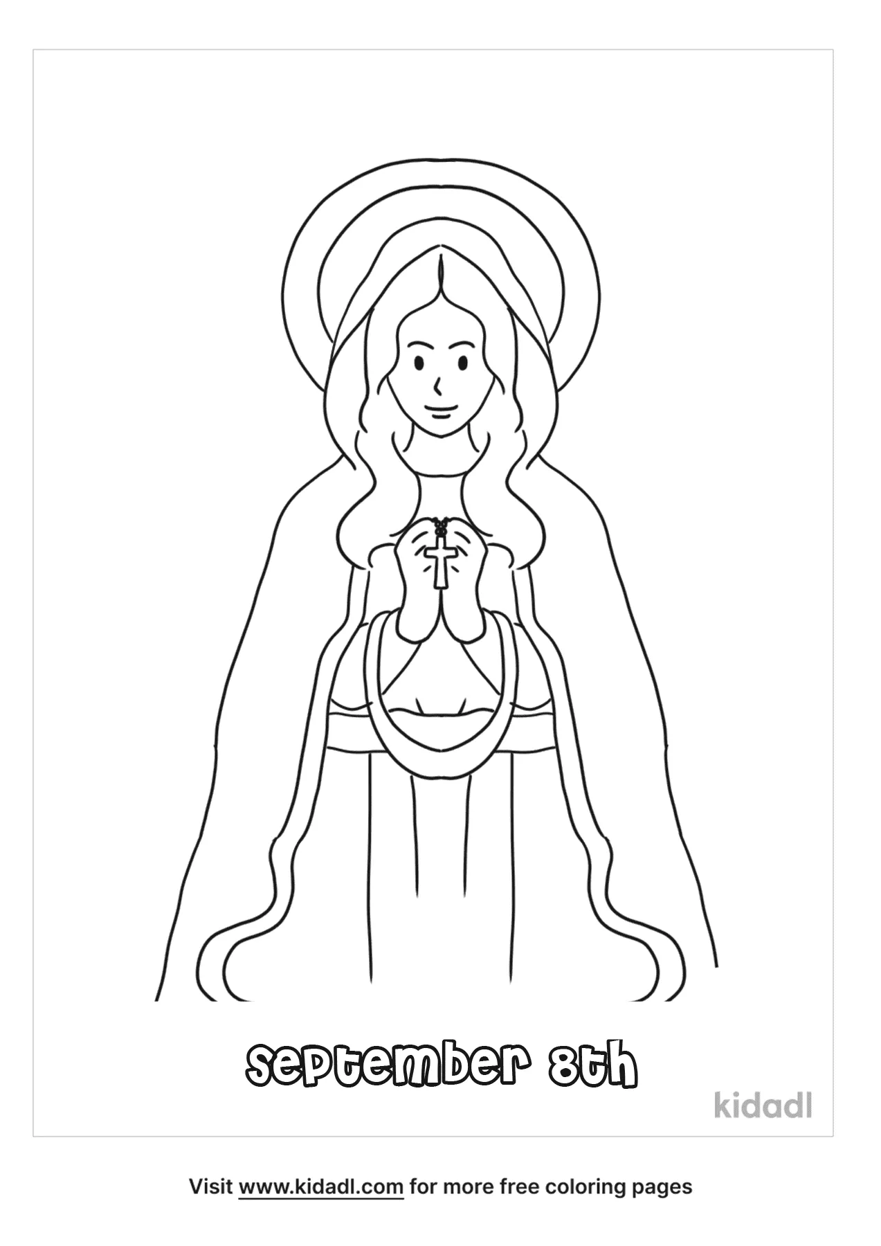 Free marys birthday september th coloring page coloring page printables