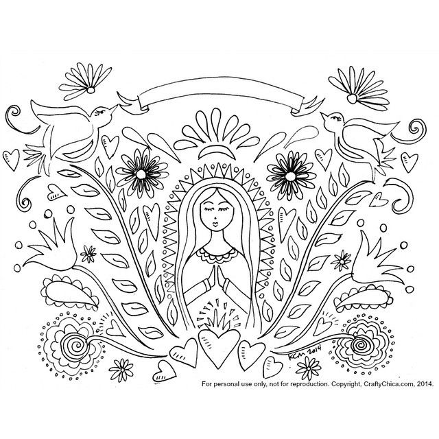 Beautiful mother mary coloring page