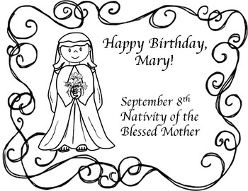 The nativity of our blessed mother mary mini book and coloring pages