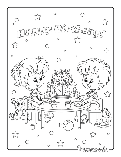 Free happy birthday coloring pages for kids